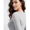 imageODODOS Womens PeachSoft Cropped Long Sleeve Tee Wide Scoop Neck Raglan Sleeves Casual Yoga ampamp Lounge ShirtHeather Grey