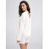 imageODODOS Womens PeachSoft HollowBack Long Sleeve Shirt with Thumb Holes Yoga ampamp Lounge TopMilk White