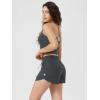 imageODODOS Womens Performance Shorts Ultra Soft Stratum Tech Mid Rise Relaxed Shorts with Pocket 3quot Inseam Moisture WickingCharcoal Heather