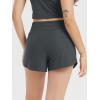 imageODODOS Womens Performance Shorts Ultra Soft Stratum Tech Mid Rise Relaxed Shorts with Pocket 3quot Inseam Moisture WickingCharcoal Heather