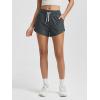 imageODODOS Womens Performance Shorts Ultra Soft Stratum Tech Mid Rise Relaxed Shorts with Pocket 3quot Inseam Moisture WickingCharcoal Heather