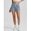 imageODODOS Womens Performance Shorts Ultra Soft Stratum Tech Mid Rise Relaxed Shorts with Pocket 3quot Inseam Moisture WickingDusty Blue Heather