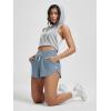 imageODODOS Womens Performance Shorts Ultra Soft Stratum Tech Mid Rise Relaxed Shorts with Pocket 3quot Inseam Moisture WickingDusty Blue Heather