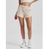 imageODODOS Womens Performance Shorts Ultra Soft Stratum Tech Mid Rise Relaxed Shorts with Pocket 3quot Inseam Moisture WickingEcru Heather