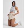 imageODODOS Womens Performance Shorts Ultra Soft Stratum Tech Mid Rise Relaxed Shorts with Pocket 3quot Inseam Moisture WickingEcru Heather