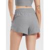 imageODODOS Womens Performance Shorts Ultra Soft Stratum Tech Mid Rise Relaxed Shorts with Pocket 3quot Inseam Moisture WickingGrey Heather