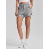 imageODODOS Womens Performance Shorts Ultra Soft Stratum Tech Mid Rise Relaxed Shorts with Pocket 3quot Inseam Moisture WickingGrey Heather