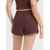 imageODODOS Womens Performance Shorts Ultra Soft Stratum Tech Mid Rise Relaxed Shorts with Pocket 3quot Inseam Moisture WickingJava Heather
