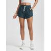 imageODODOS Womens Performance Shorts Ultra Soft Stratum Tech Mid Rise Relaxed Shorts with Pocket 3quot Inseam Moisture WickingNavy Heather
