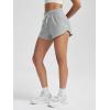 imageODODOS Womens Performance Shorts Ultra Soft Stratum Tech Mid Rise Relaxed Shorts with Pocket 3quot Inseam Moisture WickingPale Grey Heather