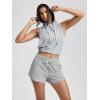 imageODODOS Womens Performance Shorts Ultra Soft Stratum Tech Mid Rise Relaxed Shorts with Pocket 3quot Inseam Moisture WickingPale Grey Heather