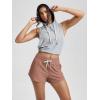 imageODODOS Womens Performance Shorts Ultra Soft Stratum Tech Mid Rise Relaxed Shorts with Pocket 3quot Inseam Moisture WickingTamarind Heather