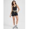 imageODODOS Womens RelaxedFit Shorts Ultra Soft Stratum Tech Mid Rise Shorts with Pocket 35quot InseamMoisture Wicking UPF 50Black Heather