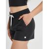 imageODODOS Womens RelaxedFit Shorts Ultra Soft Stratum Tech Mid Rise Shorts with Pocket 35quot InseamMoisture Wicking UPF 50Black Heather