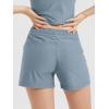imageODODOS Womens RelaxedFit Shorts Ultra Soft Stratum Tech Mid Rise Shorts with Pocket 35quot InseamMoisture Wicking UPF 50Dusty Blue Heather