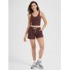 imageODODOS Womens RelaxedFit Shorts Ultra Soft Stratum Tech Mid Rise Shorts with Pocket 35quot InseamMoisture Wicking UPF 50Java Heather