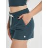 imageODODOS Womens RelaxedFit Shorts Ultra Soft Stratum Tech Mid Rise Shorts with Pocket 35quot InseamMoisture Wicking UPF 50Navy Heather