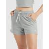 imageODODOS Womens RelaxedFit Shorts Ultra Soft Stratum Tech Mid Rise Shorts with Pocket 35quot InseamMoisture Wicking UPF 50Pale Grey Heather