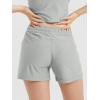 imageODODOS Womens RelaxedFit Shorts Ultra Soft Stratum Tech Mid Rise Shorts with Pocket 35quot InseamMoisture Wicking UPF 50Pale Grey Heather