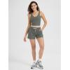 imageODODOS Womens RelaxedFit Shorts Ultra Soft Stratum Tech Mid Rise Shorts with Pocket 35quot InseamMoisture Wicking UPF 50Smoke Heather