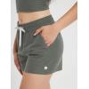 imageODODOS Womens RelaxedFit Shorts Ultra Soft Stratum Tech Mid Rise Shorts with Pocket 35quot InseamMoisture Wicking UPF 50Smoke Heather