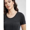 imageODODOS Womens Short Sleeve Pocket Tee Shirts PeachSoft Relaxed Fit Casual Lounge Yoga TopsBlack