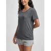 imageODODOS Womens Short Sleeve Pocket Tee Shirts PeachSoft Relaxed Fit Casual Lounge Yoga TopsCharcoal