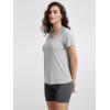 imageODODOS Womens Short Sleeve Pocket Tee Shirts PeachSoft Relaxed Fit Casual Lounge Yoga TopsHeather Grey
