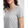 imageODODOS Womens Short Sleeve Pocket Tee Shirts PeachSoft Relaxed Fit Casual Lounge Yoga TopsHeather Grey