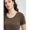 imageODODOS Womens Short Sleeve Pocket Tee Shirts PeachSoft Relaxed Fit Casual Lounge Yoga TopsNutria