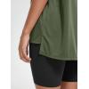 imageODODOS Womens Split Hem Oversize Short Sleeve Shirts Modal Soft V Neck Tee Casual Lounge Yoga TopsArmy Green