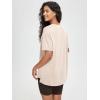 imageODODOS Womens Split Hem Oversize Short Sleeve Shirts Modal Soft V Neck Tee Casual Lounge Yoga TopsBeige