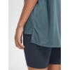 imageODODOS Womens Split Hem Oversize Short Sleeve Shirts Modal Soft V Neck Tee Casual Lounge Yoga TopsBluesteel