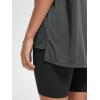 imageODODOS Womens Split Hem Oversize Short Sleeve Shirts Modal Soft V Neck Tee Casual Lounge Yoga TopsCharcoal