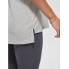 imageODODOS Womens Split Hem Oversize Short Sleeve Shirts Modal Soft V Neck Tee Casual Lounge Yoga TopsHeather Grey