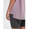 imageODODOS Womens Split Hem Oversize Short Sleeve Shirts Modal Soft V Neck Tee Casual Lounge Yoga TopsLavender