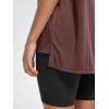 imageODODOS Womens Split Hem Oversize Short Sleeve Shirts Modal Soft V Neck Tee Casual Lounge Yoga TopsSangria