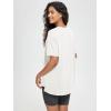 imageODODOS Womens Split Hem Oversize Short Sleeve Shirts Modal Soft V Neck Tee Casual Lounge Yoga TopsWhite