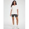 imageODODOS Womens Split Hem Oversize Short Sleeve Shirts Modal Soft V Neck Tee Casual Lounge Yoga TopsWhite