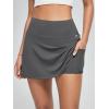 imageODODOS Womenss High Waist Tennis Skirts Cloud Feeling Builtin Shorts Athletic Golf Casual Skorts with PocketsCharcoal