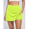 imageODODOS Womenss High Waist Tennis Skirts Cloud Feeling Builtin Shorts Athletic Golf Casual Skorts with PocketsNeon Green