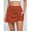imageODODOS Womenss High Waist Tennis Skirts Cloud Feeling Builtin Shorts Athletic Golf Casual Skorts with PocketsOrange Rust