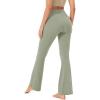 imageODODOS Cloud Feeling Flared Yoga Pants for Women High Waist Casual Bootleg Lounge Pants 30quot32quot InseamLime Stone