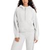 imageODODOS HalfZip Hoodies for Women Fleece Lined Cropped Sweatshirts Pullover Long Sleeve Sweater Thumb Hole Heather White Medium