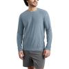imageODODOS Mens Long Sleeve Performance TShirt  Stratum Tech Tee Ultra Soft Moisture Wicking UPF 50  The Ascent SeriesDusty Blue Heather