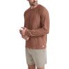 imageODODOS Mens Long Sleeve Performance TShirt  Stratum Tech Tee Ultra Soft Moisture Wicking UPF 50  The Ascent SeriesTamarind Heather