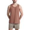 imageODODOS Mens Performance Tank  Stratum Tech Tee Ultra Soft Moisture Wicking UPF 50 Sleeveless Shirts The Ascent SeriesTamarind Heather