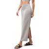 imageODODOS Modal Soft Maxi Skirt for Women Back Slit High Waist Casual Long Pencil SkirtsLight Gray