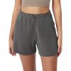 imageODODOS Modal Soft Relaxed Shorts for Women Adjustable Shockcord High Waist Casual Shorts with Pockets  4quot  6quot InseamCharcoal
