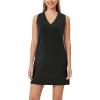 imageODODOS Modal Soft VNeck Tank Dress for Women Sleeveless Sundress Casual Relaxed Summer Dress with PocketBlack
